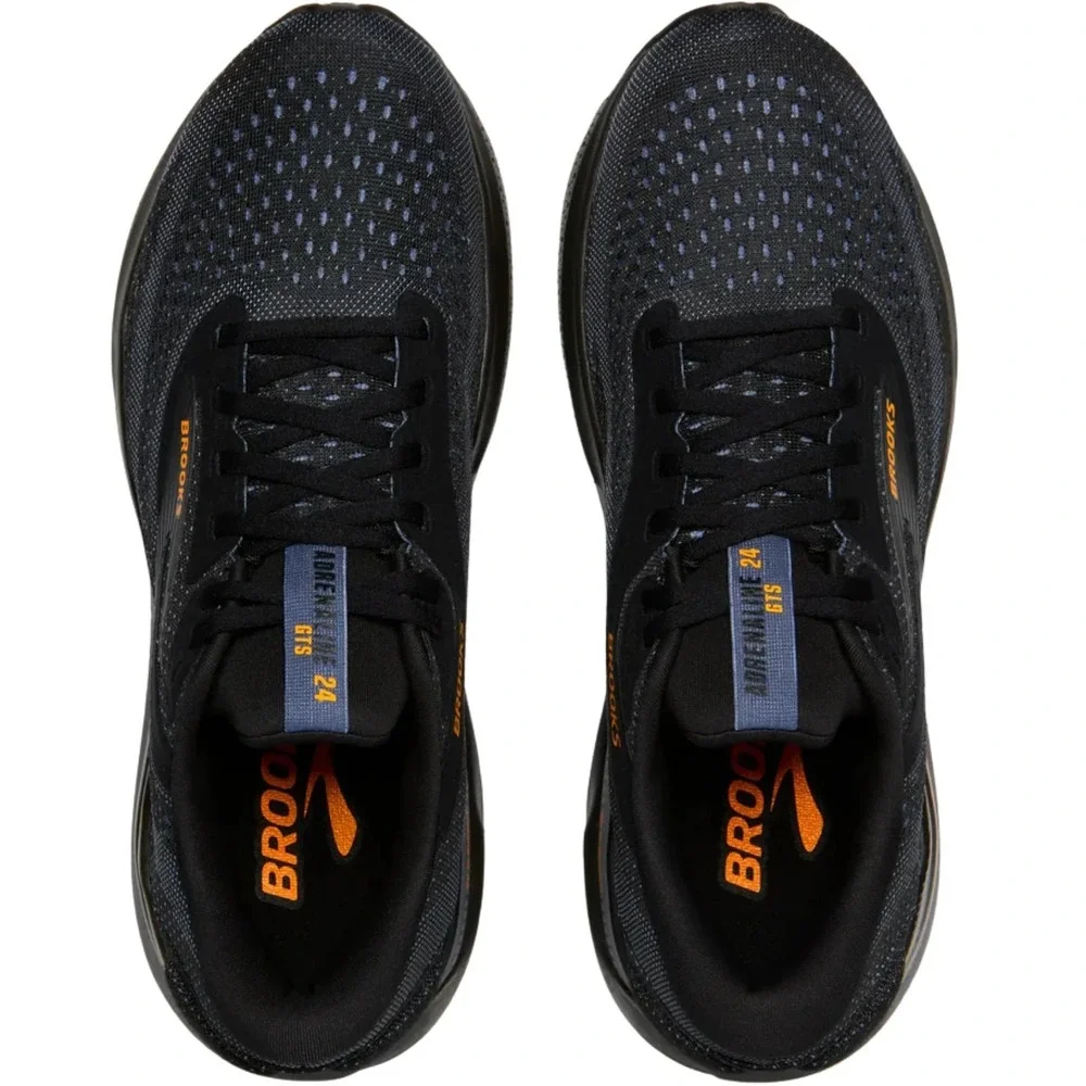 Brooks Adrenaline GTS 24 Mens Size 10.5 Running Shoes Black/Orange WORN TWICE